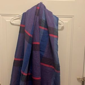 Blue Plaid Lucky Brand Scarf